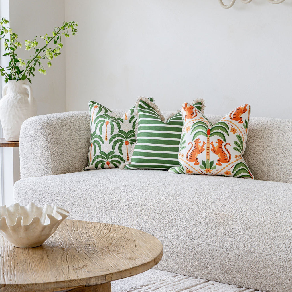 Cushion Cover-With Piping-Tiger Tree White-45cm x 45cm