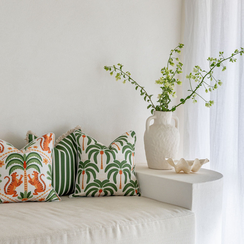Cushion Cover-With Piping-Tiger Tree White-45cm x 45cm