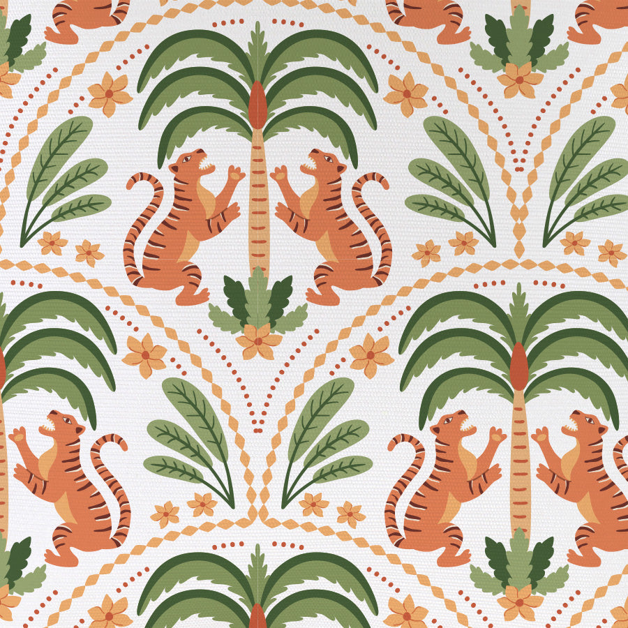 Cushion Cover-With Piping-Tiger Tree White-45cm x 45cm