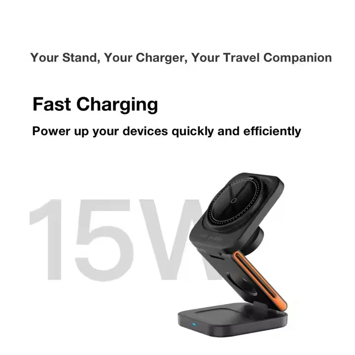 3 in 1 Wireless Charging Station  Charge Phone, Watch & Earbuds on One Sleek Stand