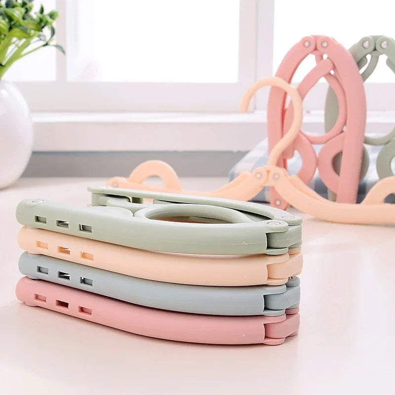 5pcs/10pcs Foldableable Portable Clothes Hanger Travel Portable Clothes Hanging Rack Multi-functional Storage Home Business Trip
