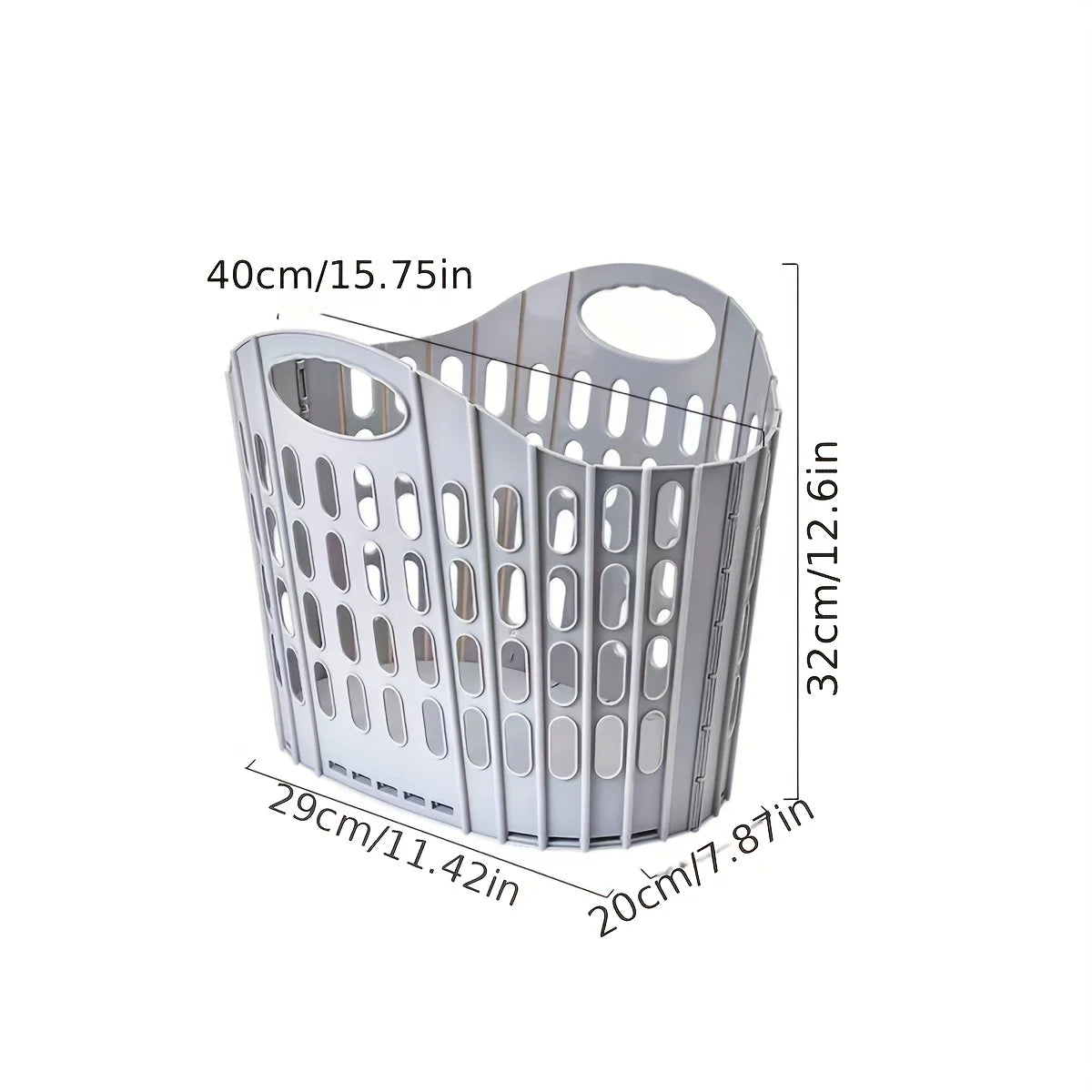 Bohemian style foldable laundry basket with handle - durable plastic rectangular design, breathable and lightweight