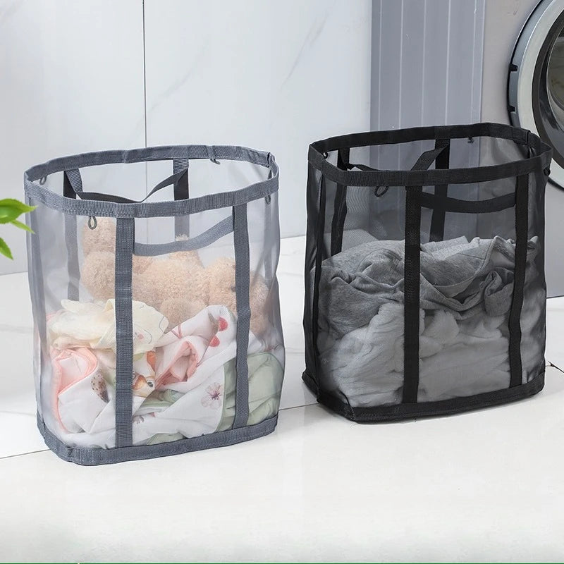 The Household Laundry Basket Is Foldable, Wall-mounted, Portable and Has A Large Capacity for Storing Clothes in The Bathroom