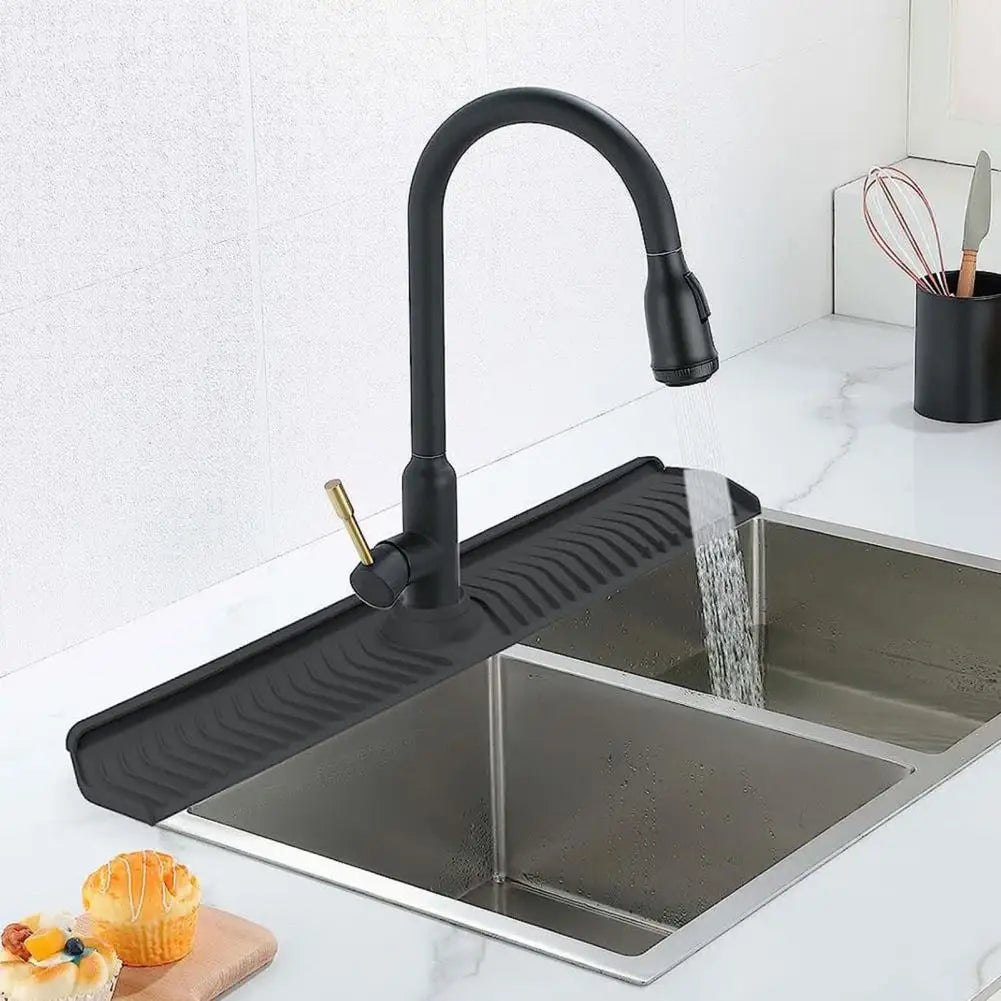 Faucet Drain Pad Easy Installation Convenient Silicone Sink Faucet Drip Catcher Tray Splash Guard Behind Faucet For Home Kitchen