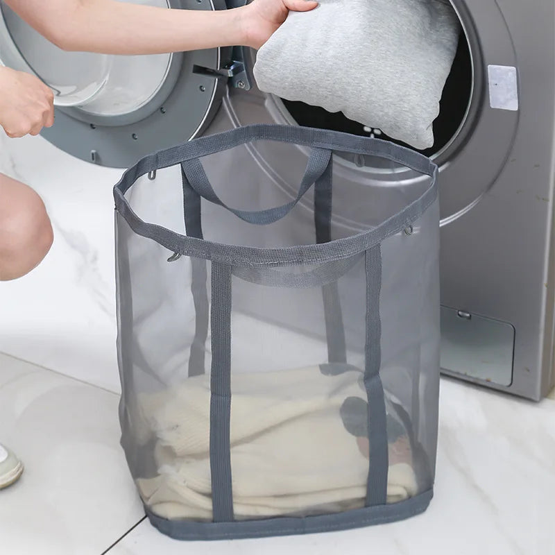 The Household Laundry Basket Is Foldable, Wall-mounted, Portable and Has A Large Capacity for Storing Clothes in The Bathroom