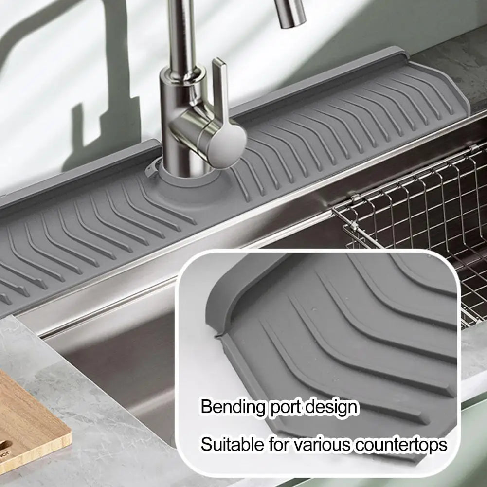 Faucet Drain Pad Easy Installation Convenient Silicone Sink Faucet Drip Catcher Tray Splash Guard Behind Faucet For Home Kitchen
