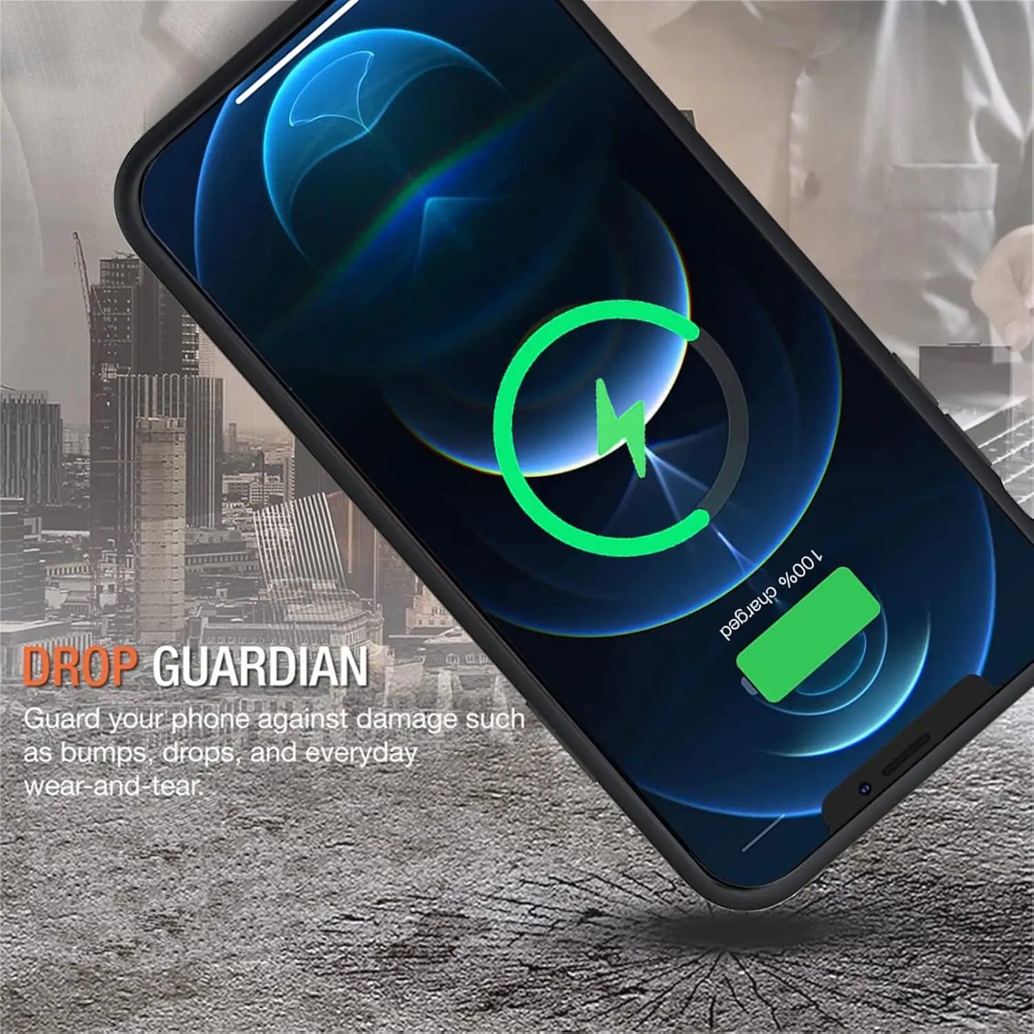 10000mAh Portable Protective Smart Wireless Charging Case For iPhone 12/12 Pro Rechargeable Extended Battery Charger Case
