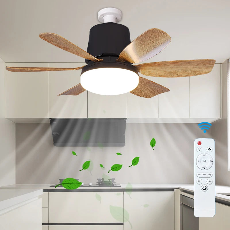 Smart E27 Ceiling Fan Light with Speaker Dimming Modes 3-Speed Remote Control 100-240V Electric Fan Ideal for Home Living Spaces