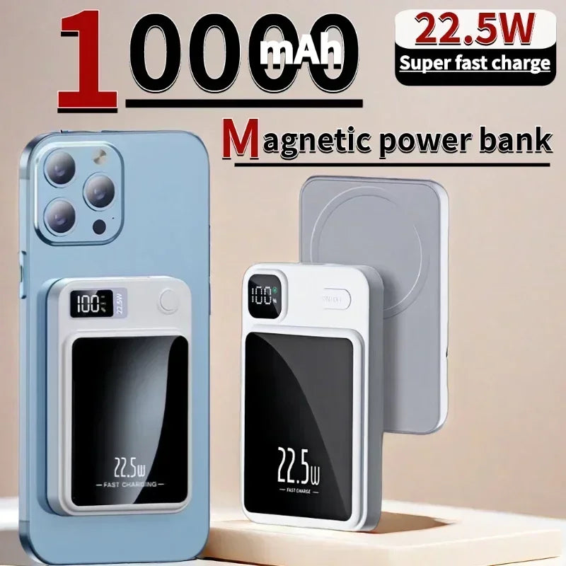 100000mAh Magnetic Wireless Power Bank 22.5W Phone Fast Charger for Magsafe IPhone 15 14 13 12 External Auxiliary Backup Battery