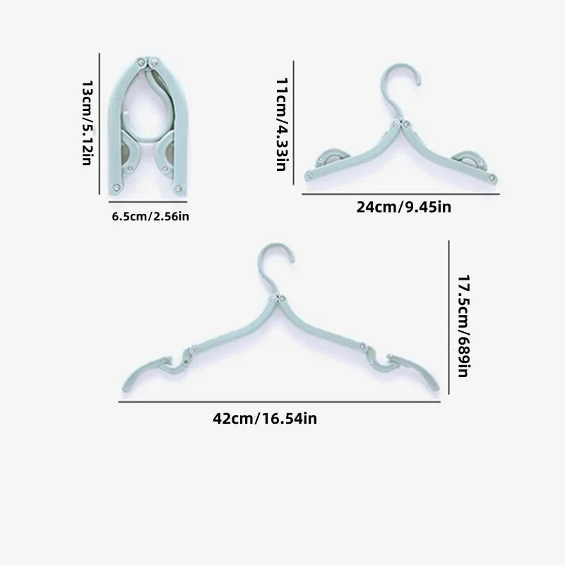 5pcs/10pcs Foldableable Portable Clothes Hanger Travel Portable Clothes Hanging Rack Multi-functional Storage Home Business Trip