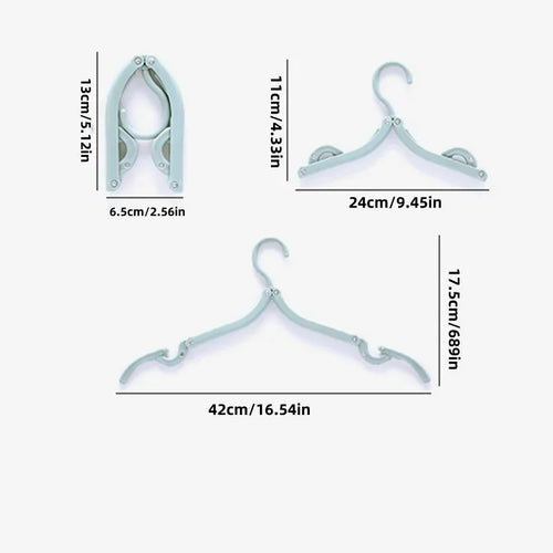 5pcs/10pcs Foldableable Portable Clothes Hanger Travel Portable Clothes Hanging Rack Multi-functional Storage Home Business Trip