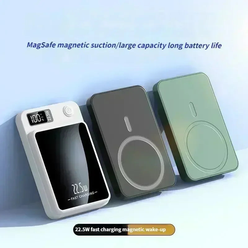 100000mAh Magnetic Wireless Power Bank 22.5W Phone Fast Charger for Magsafe IPhone 15 14 13 12 External Auxiliary Backup Battery