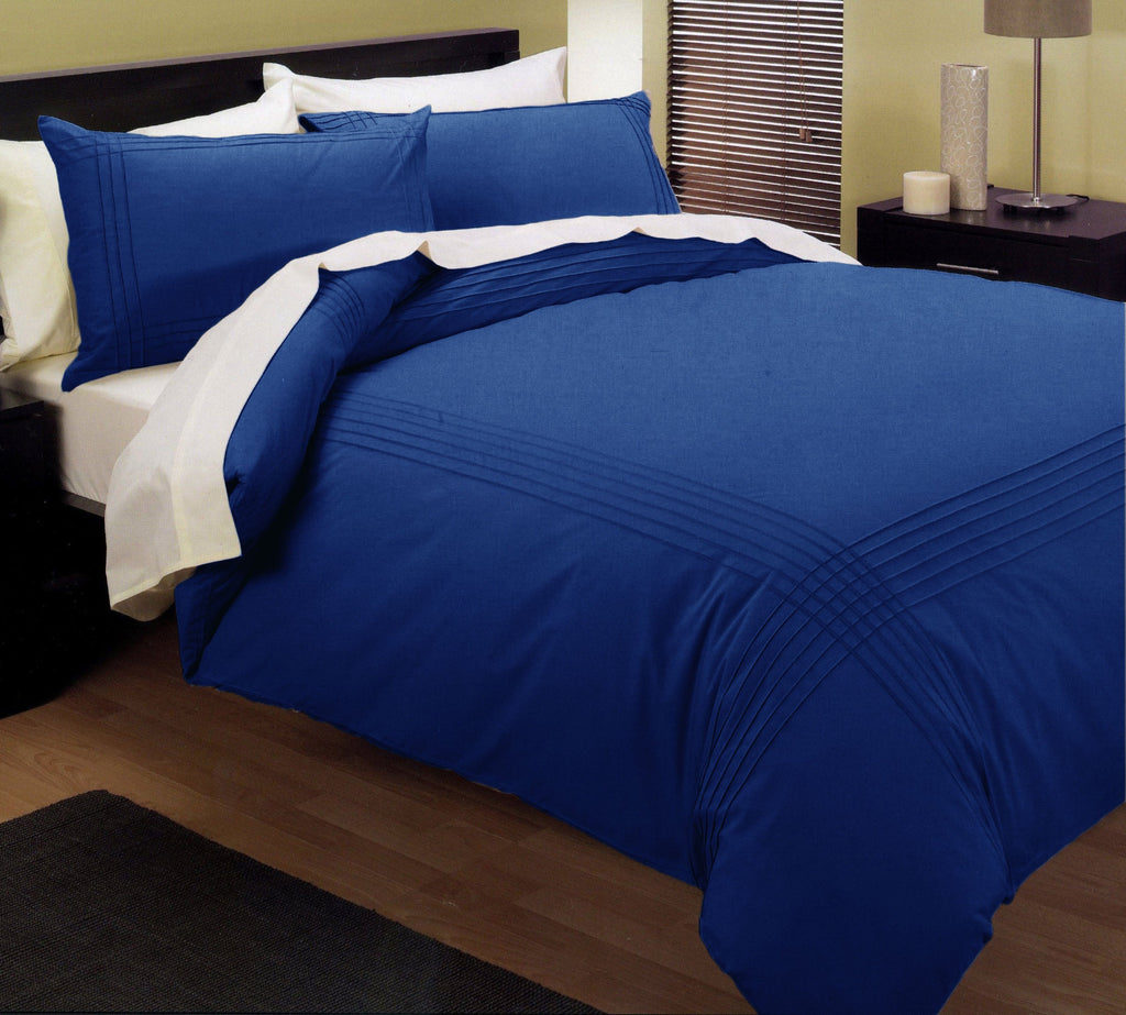 NNEDSZ Pintuck Quilt Cover Set Blue Queen
